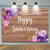 Lila Blumen Khaki Hölzern Glücklich Geburtstag Hintergrund